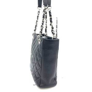 Chanel Coco Mark Matelasse Black Bag Chain Leather Pst Tote